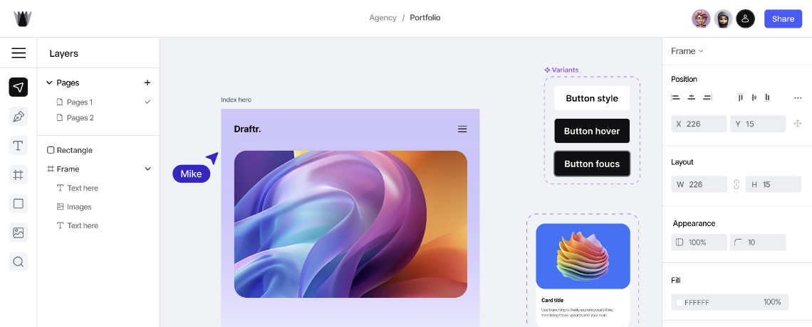 Design workflow interface